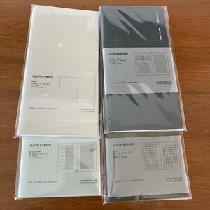 Cloth & Paper Notebook Set — blank, graph, weekly, monthly admin